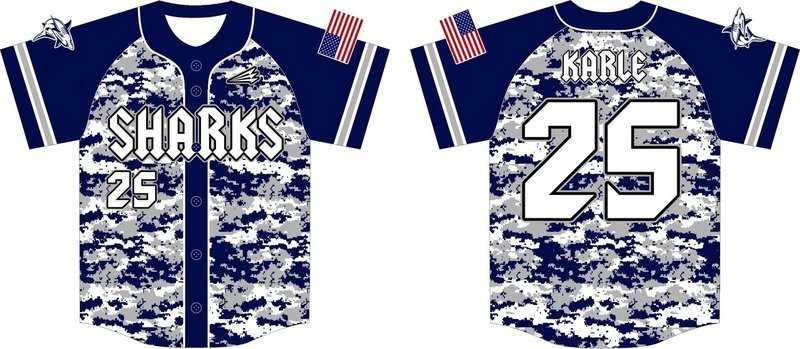 SJ Sharks Custom HexaFlex Baseball Jersey #1c