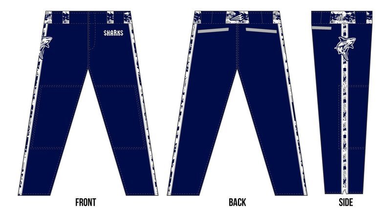 SJ Sharks Custom Stacheman Elite Long Baseball Pants #1d