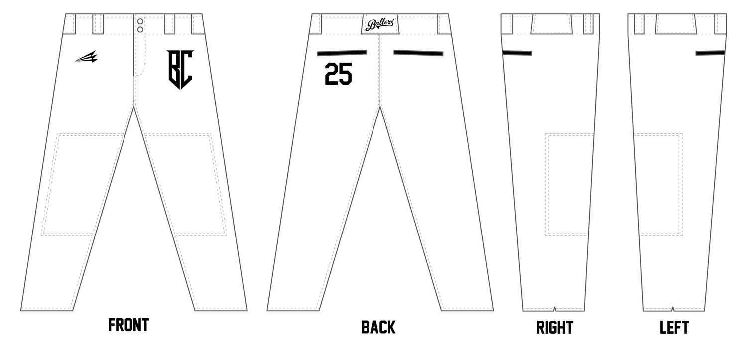 BC Ballers Custom Athletic Cut Baseball Pants #BP6B