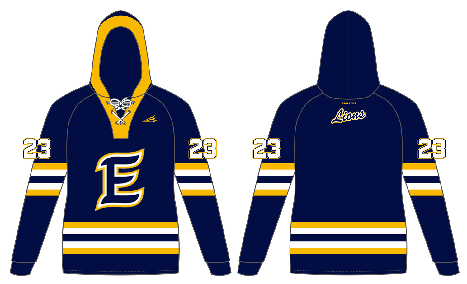 Emmanuel University Mens Lacrosse Custom Hockey Hoodie #HH2