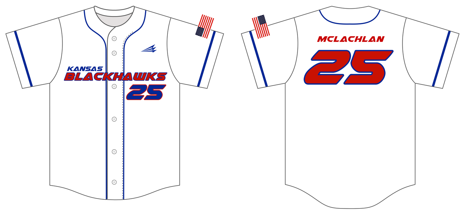Kansas Blackhawks Custom HexaFlex Baseball Jersey #J5L