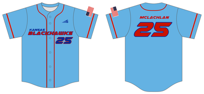 Kansas Blackhawks Custom HexaFlex Baseball Jersey #J5m