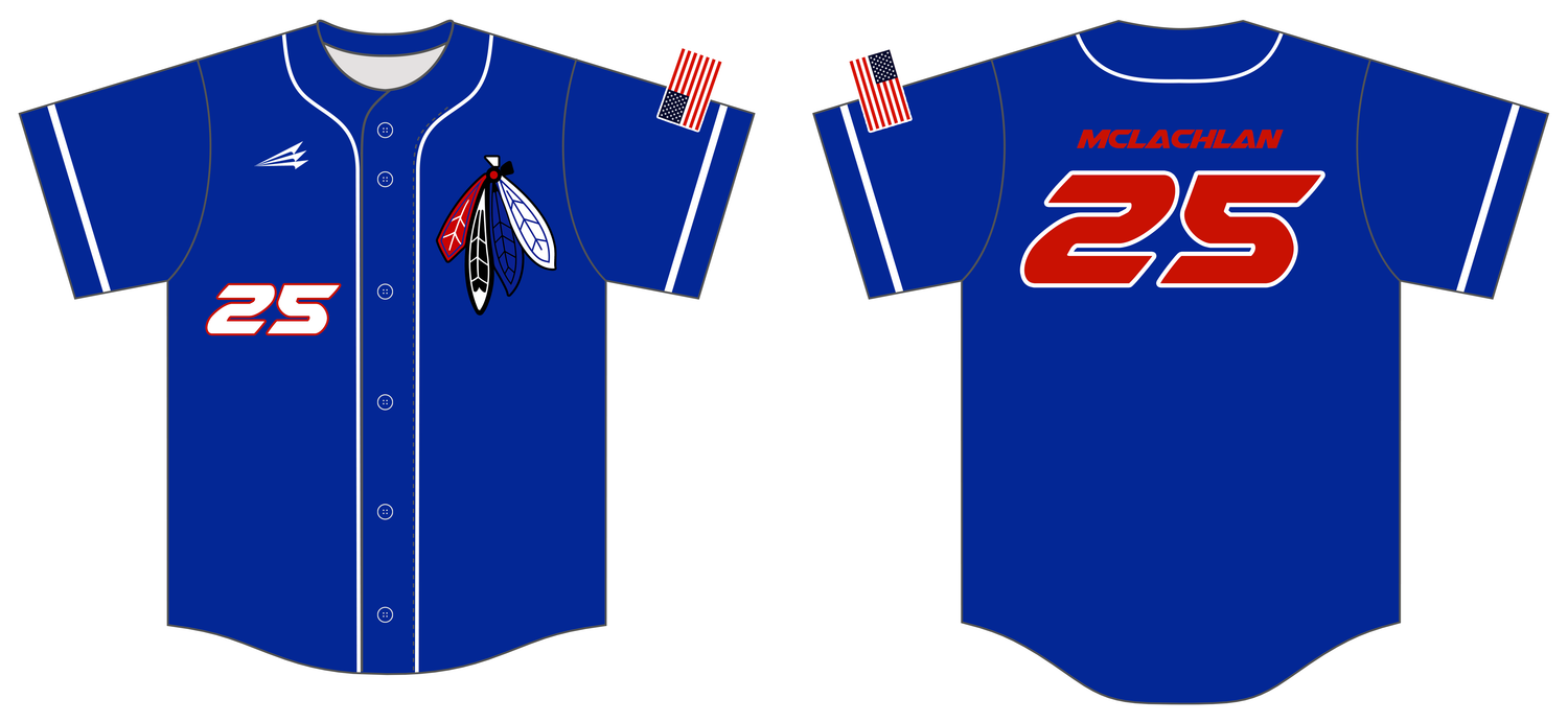 Kansas Blackhawks Custom HexaFlex Baseball Jersey #J5k