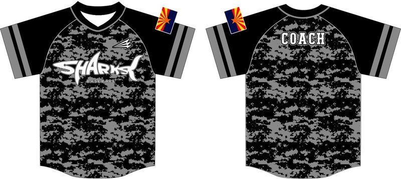 Sharks Baseball Custom NanoDri Baseball Jersey #1c