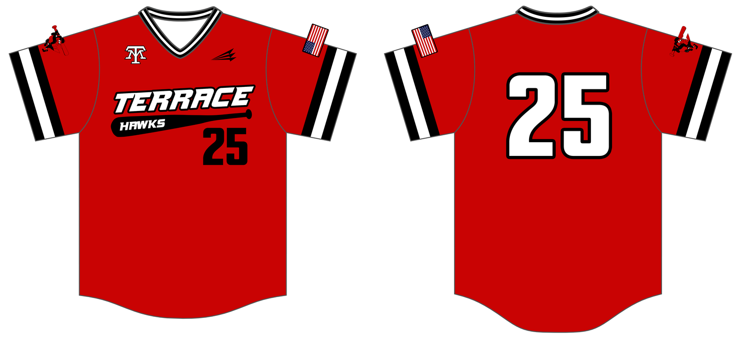 Terrace Hawks Baseball Custom HexaFlex Baseball Jersey #J1C