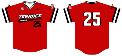 Terrace Hawks Baseball Custom HexaFlex Baseball Jersey #J1C