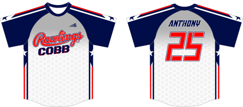 Rawlings Cobb 9U Custom HexaFlex Baseball Jersey Design #6b