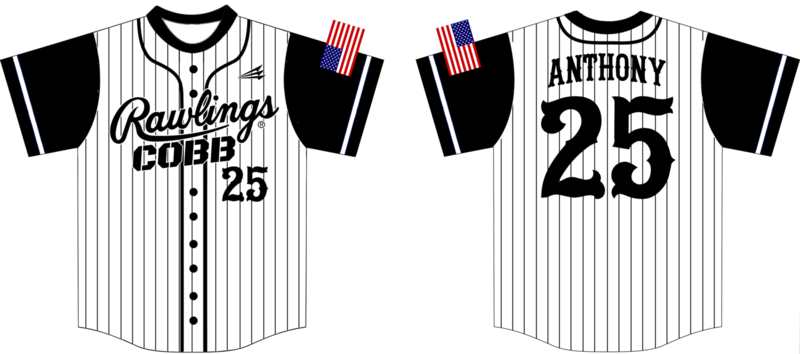Rawlings Cobb 9U Custom HexaFlex Baseball Jersey Design #9c