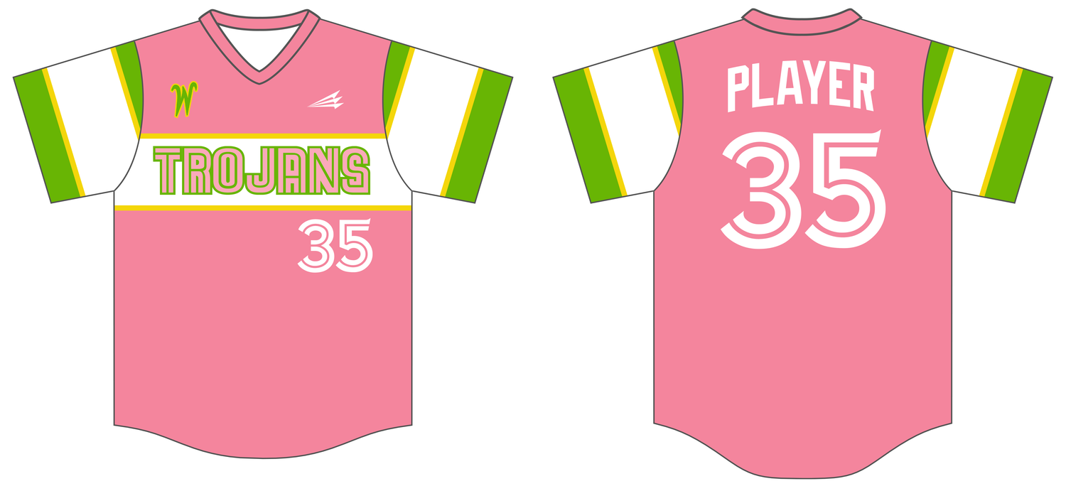 Trojans 12U Gold Custom HexaFlex Baseball Jersey #J1F