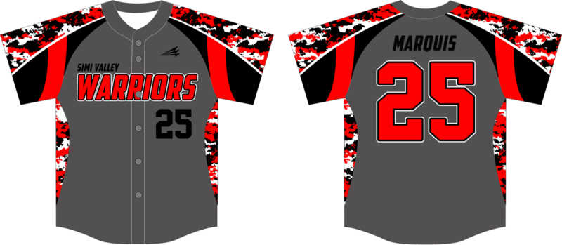Simi Valley Warriors Custom Hexaflex Baseball Jersey #4B