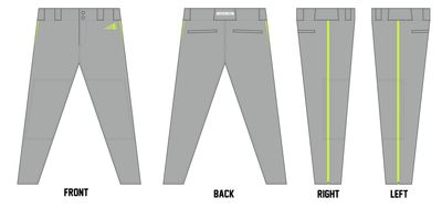 Muskingum County Underdogs Custom *NEON* ProFit Baseball Pant #BP1