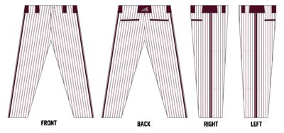 Brunswick Academy Vikings Custom Athletic Cut Baseball Pants #BP1