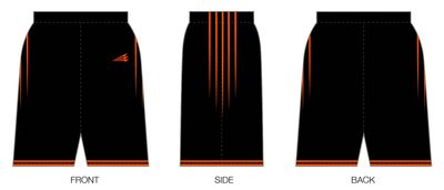 Dover Tigers Custom HexaFlex Mid Basketball Shorts #BS1D