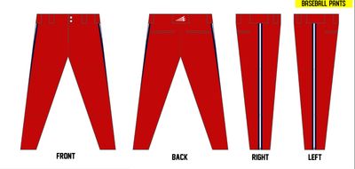 1776ers Custom Athletic Baseball Pant #BP1