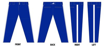 Bishop Union High School Custom Long Relaxed Baseball Pant #BP1