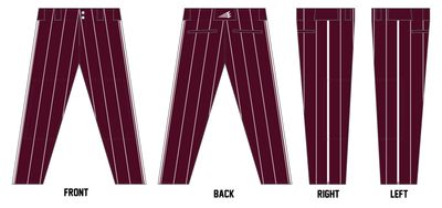 Brunswick Academy Vikings Custom Athletic Cut Baseball Pants #BP3