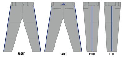Bishop Union High School Custom Long Relaxed Baseball Pant #BP2