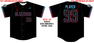 Blizzard Baseball Club Custom HexaFlex Baseball Jersey #J3B