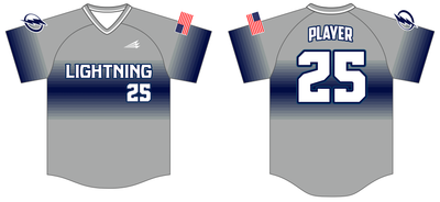 Lincroft Lightning Grey Custom HexaFlex Baseball Jersey #J7C