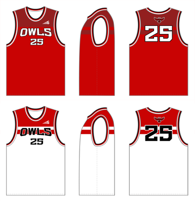 Hazelwood Owls Custom HexaFlex Reversible Basketball Jersey #J1 &amp; J2