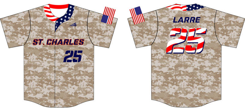 Stars and Stripes Custom HexaFlex Baseball Jersey #2B