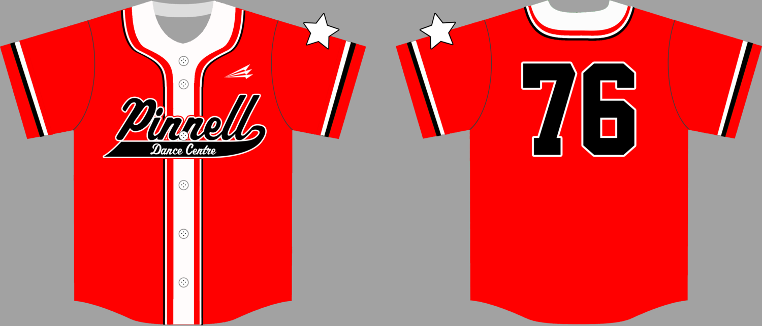 Pinnell Dance Centre Custom Hexaflex Baseball Jersey Design #4