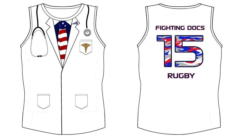 USUHS Fighting Docs Custom Rugby Singlet #5b