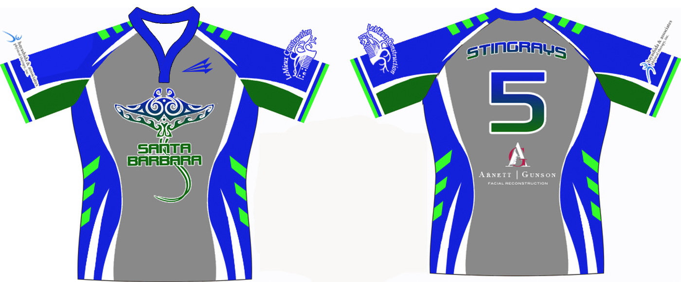Santa Barbara Stingrays Custom Rugby Jersey #1