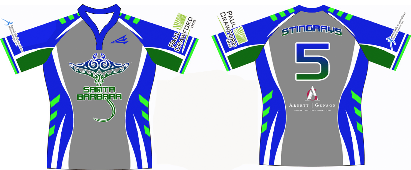 Santa Barbara Stingrays Custom Rugby Jersey #2