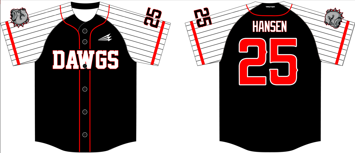 Rossville Jr Dawgs Custom HexaFlex Baseball Jersey #1A