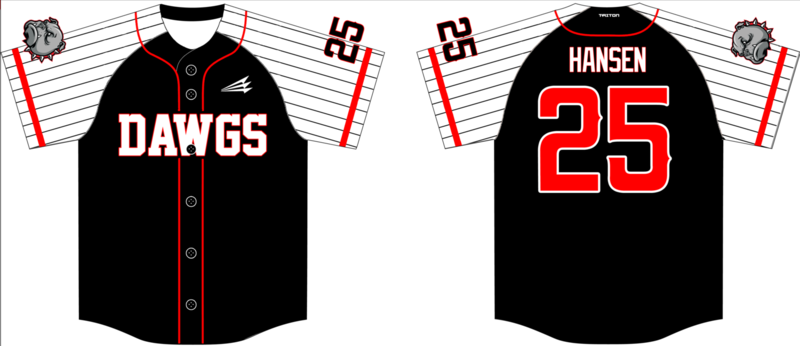 Rossville Jr Dawgs Custom HexaFlex Baseball Jersey #1A