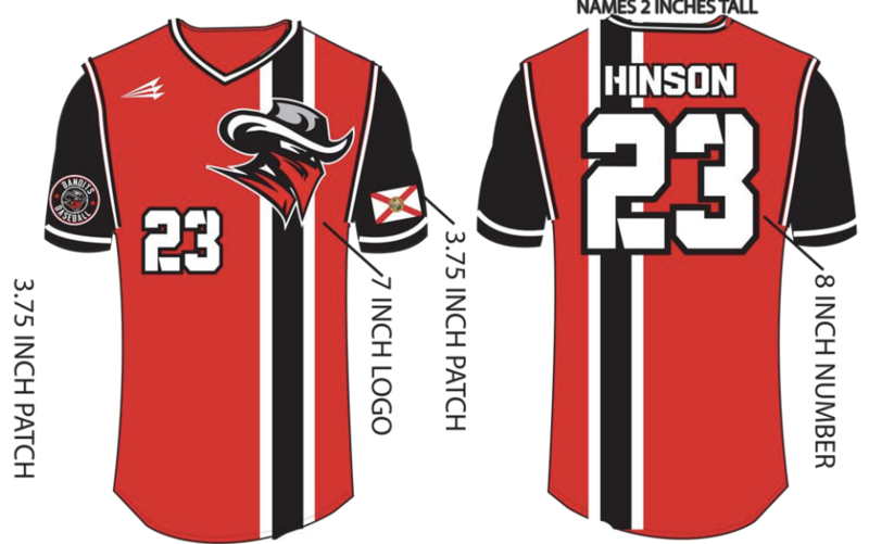 Bloomingdale Bandits Custom Baseball Jersey #3