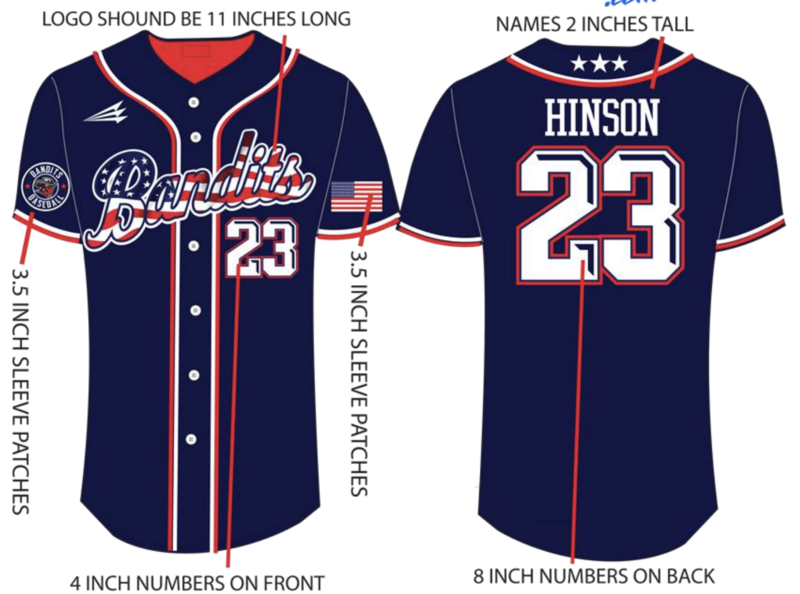 Tristate Bandits Custom Baseball Jersey #1