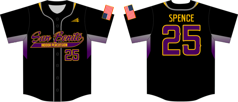 San Benito Indoor Percussion Custom NanoDri Baseball Jersey #1B