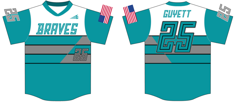 Salina Braves Custom HexaFlex Baseball Jersey #1b