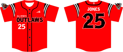 All Sports Outlaws 11U Custom NanoDri Baseball Jersey Design #6