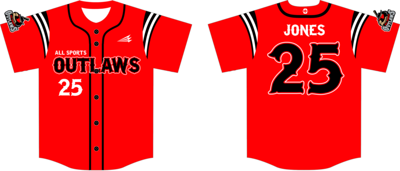 All Sports Outlaws 11U Custom NanoDri Baseball Jersey Design #6