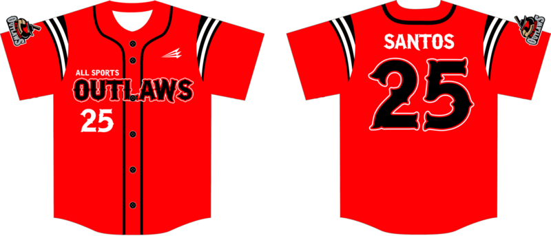 All Sports Outlaws Custom HexaFlex Baseball Jersey Design #6B