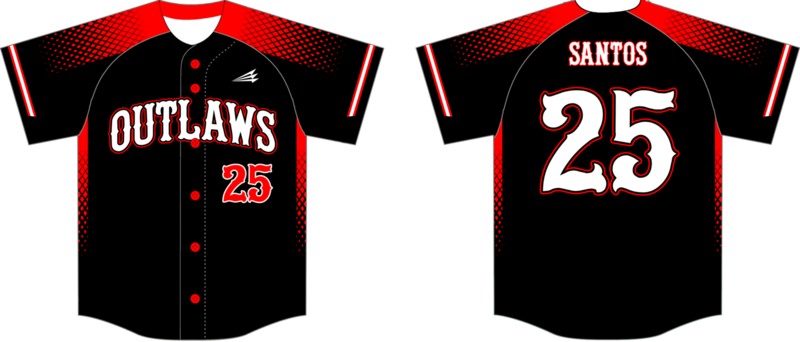 All Sports Outlaws Custom HexaFlex Baseball Jersey Design #9