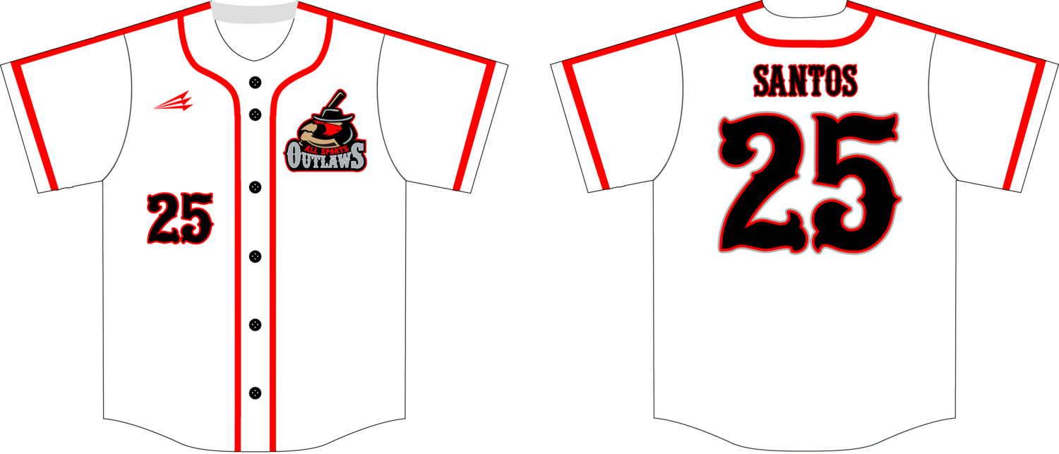 All Sports Outlaws Custom HexaFlex Baseball Jersey Design #10