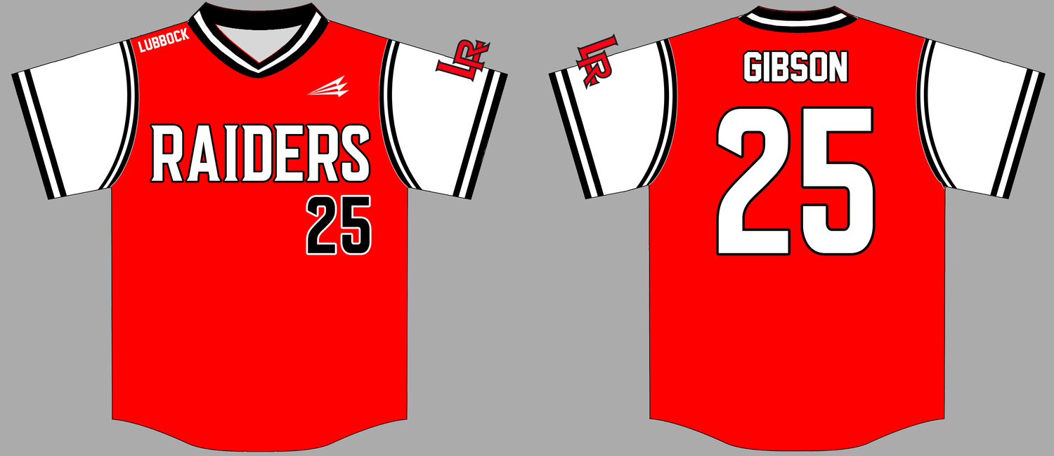 Lubbock Raiders Custom HexaFlex Baseball Jersey #15c