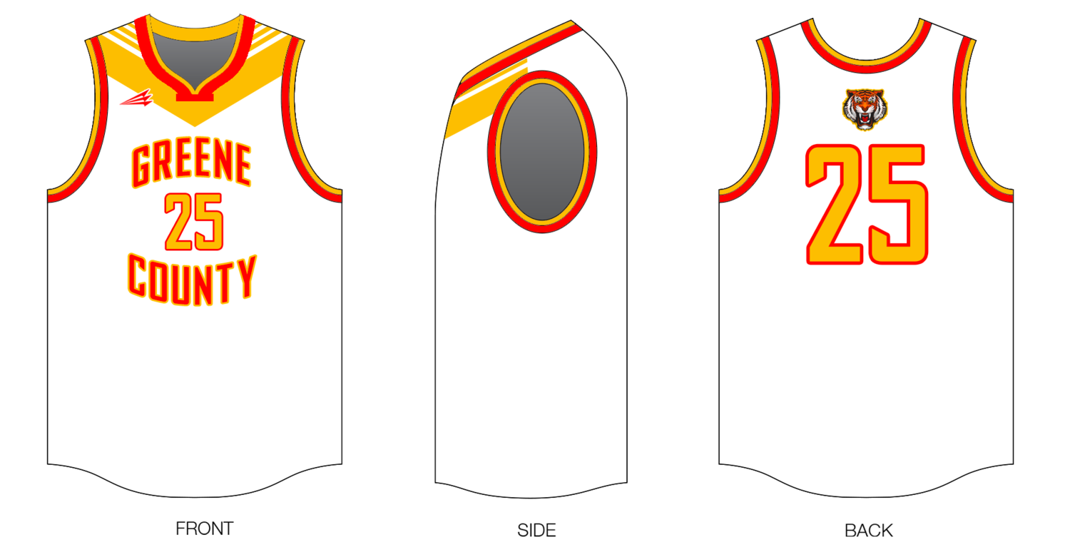 Greene County Tigers Custom HexaFlex Basketball Jersey #5B