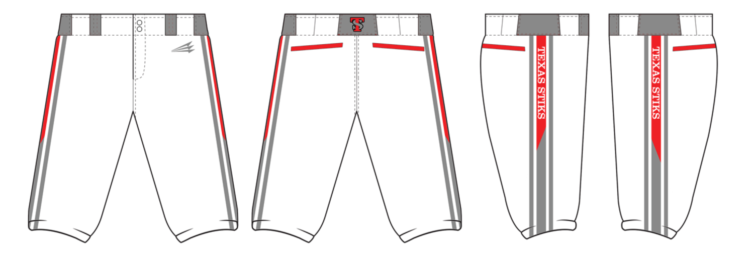 Texas Stiks Custom Stacheman Elite Knicker Baseball Pants Design #BP3D