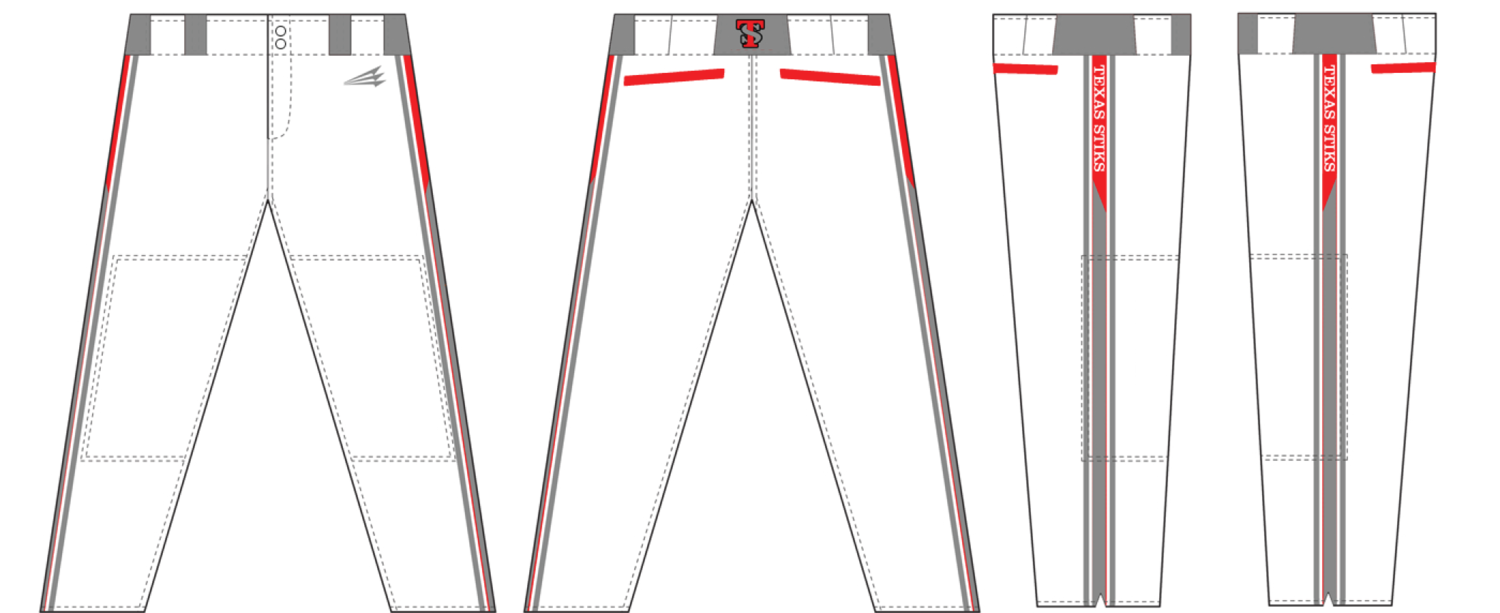 Texas Stiks Custom Stacheman Elite Long Baseball Pants Design #BP3D2