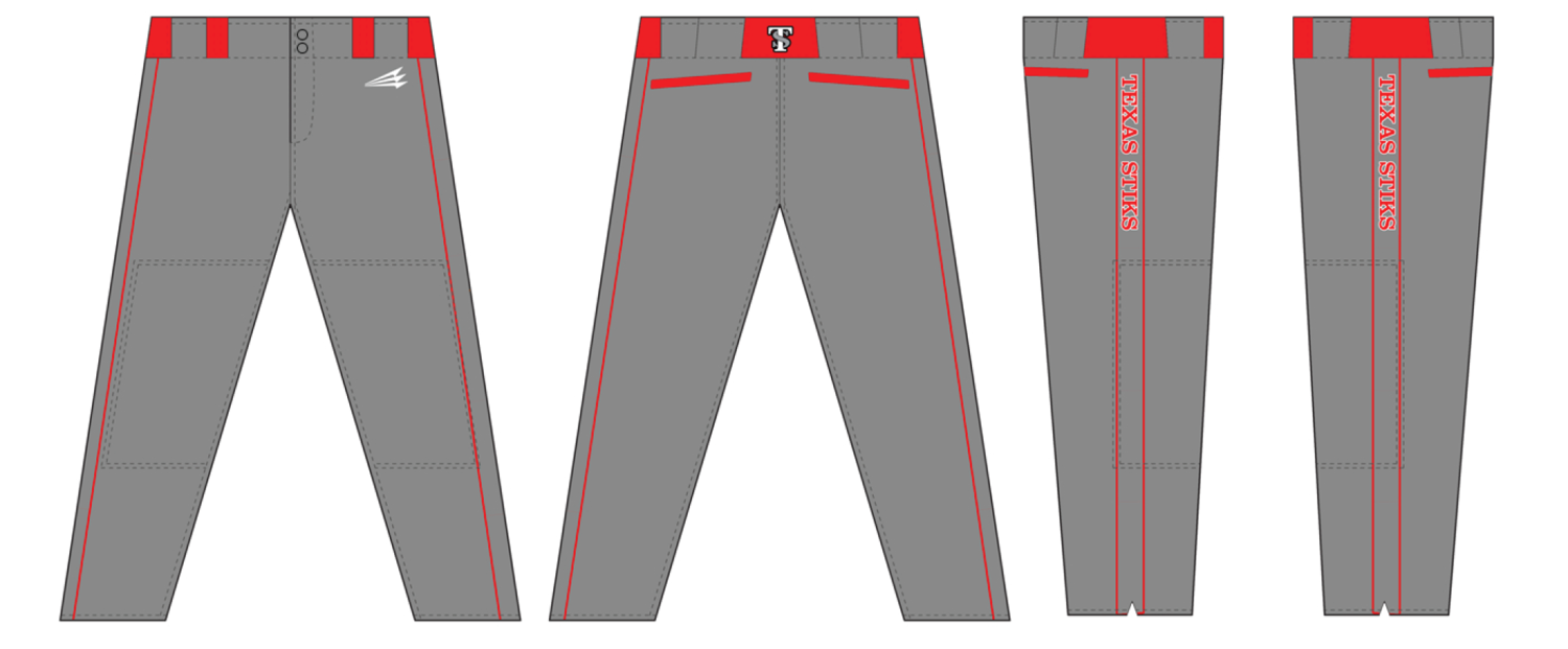 Texas Stiks Custom Stacheman Elite Long Baseball Pants Design #BP4