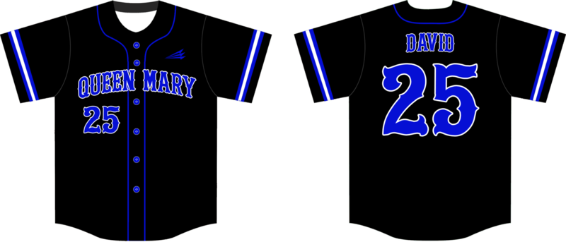Queen Mary Knights Custom HexaFlex Baseball Jersey Design #2C