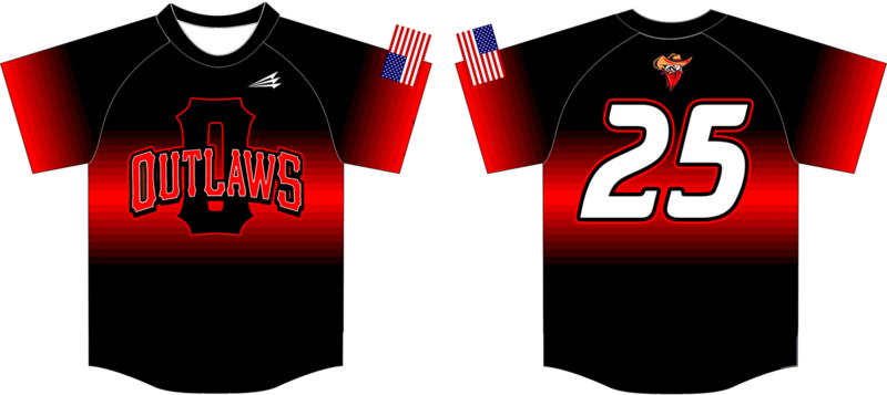 Outlaws Custom HexaFlex Baseball Jersey Design #2C