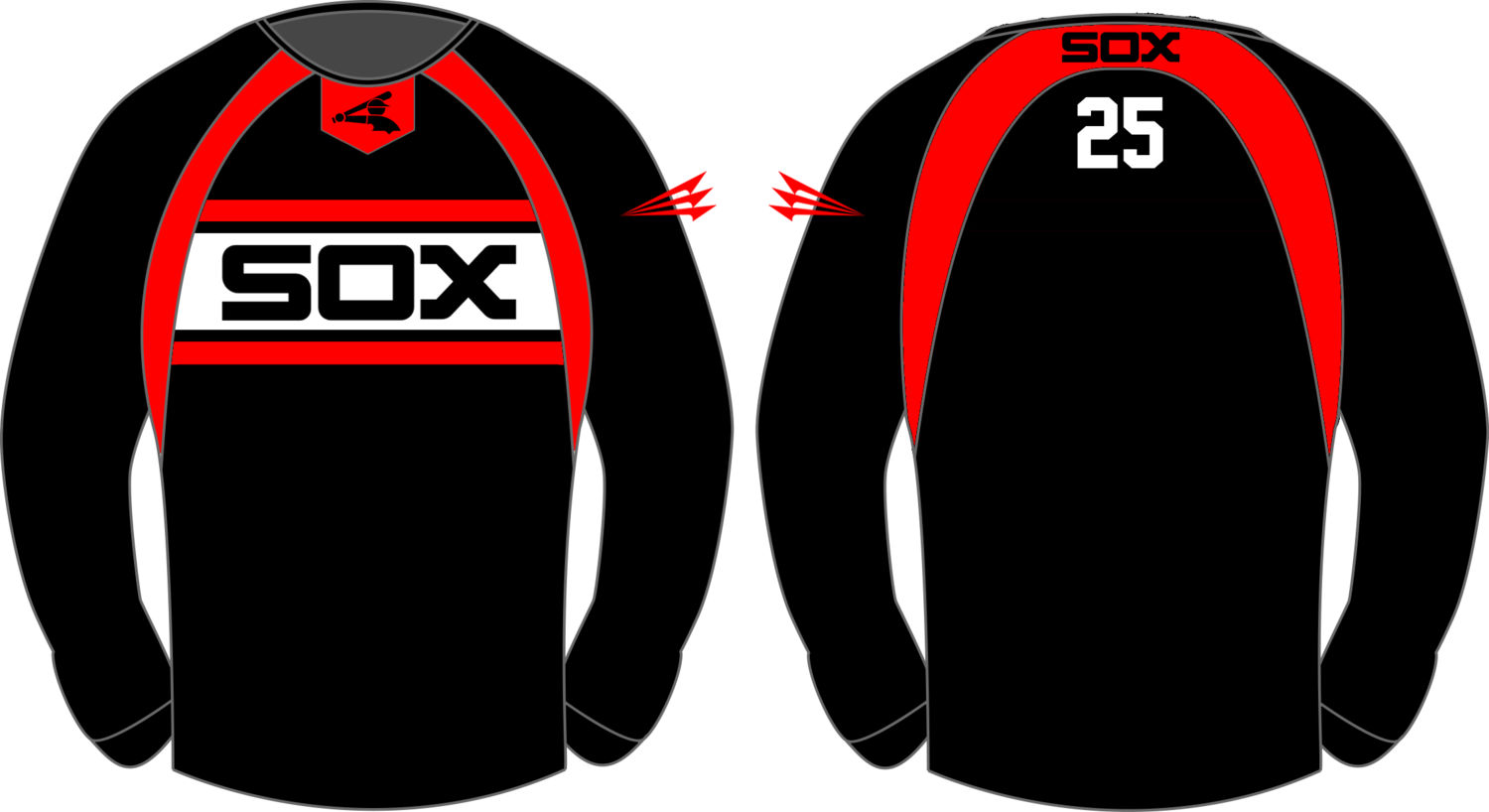 Parsippany Black Sox Baseball Custom Vulcan Pullover Design #VP1