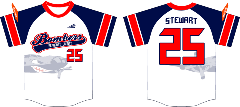 Beaufort County Bombers Custom HexaFlex Baseball Design #3D