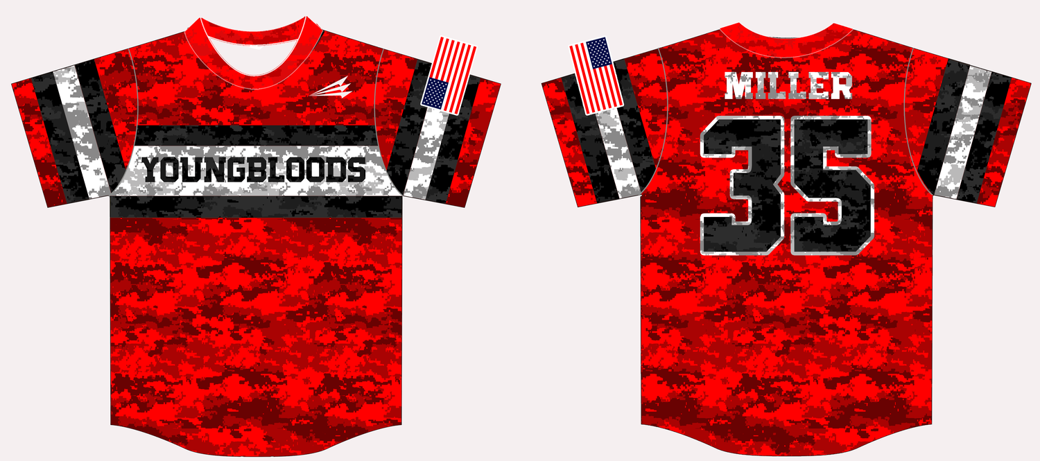 Youngbloods Custom HexaFlex Baseball Jersey Design #1B